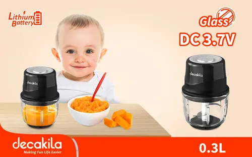 Decakila KMMG008B Cordless mini chopper محضرة طعام أطفال شحن 3.7 فولت 300 مل 