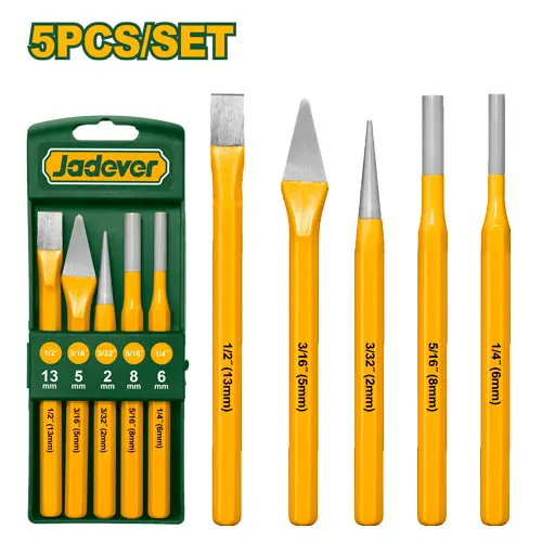 JADEVER JDCC8395 5 Pcs Cold chisel and punch set طقم سنبك وازميل 5 قطع