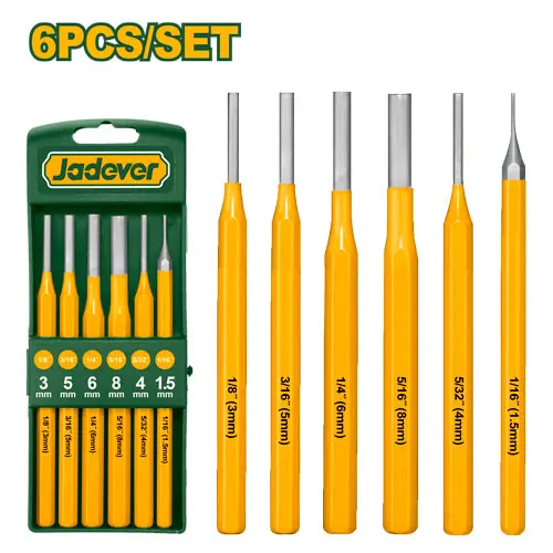 JADEVER JDCC8306 6 Pcs Pin punch set  طقم سنبك طرد 6 قطع