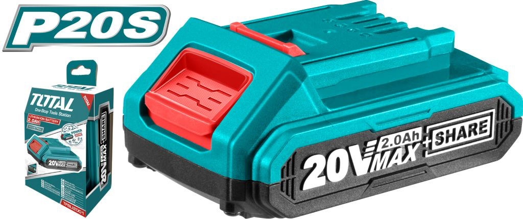 TOTAL TFBLI20011 Lithium-Ion battery pack 20V  2.0Ah
 بطارية 20 فولت 2 امبير