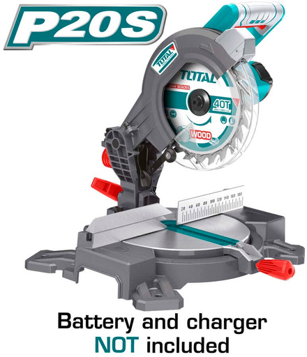 TOTAL TMS2001 Lithium-Ion MITRE saw 20V
 منشار ذيل  شحن بدون بطارية
BLADE SIZE	Φ - 210 Χ 25.4mm