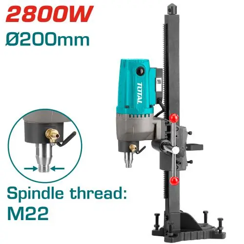 Total TDDM28001 Diamond Drilling Machine 2800W
 درل كور مع قاعدة تثقيب حتى قطر 8 انش